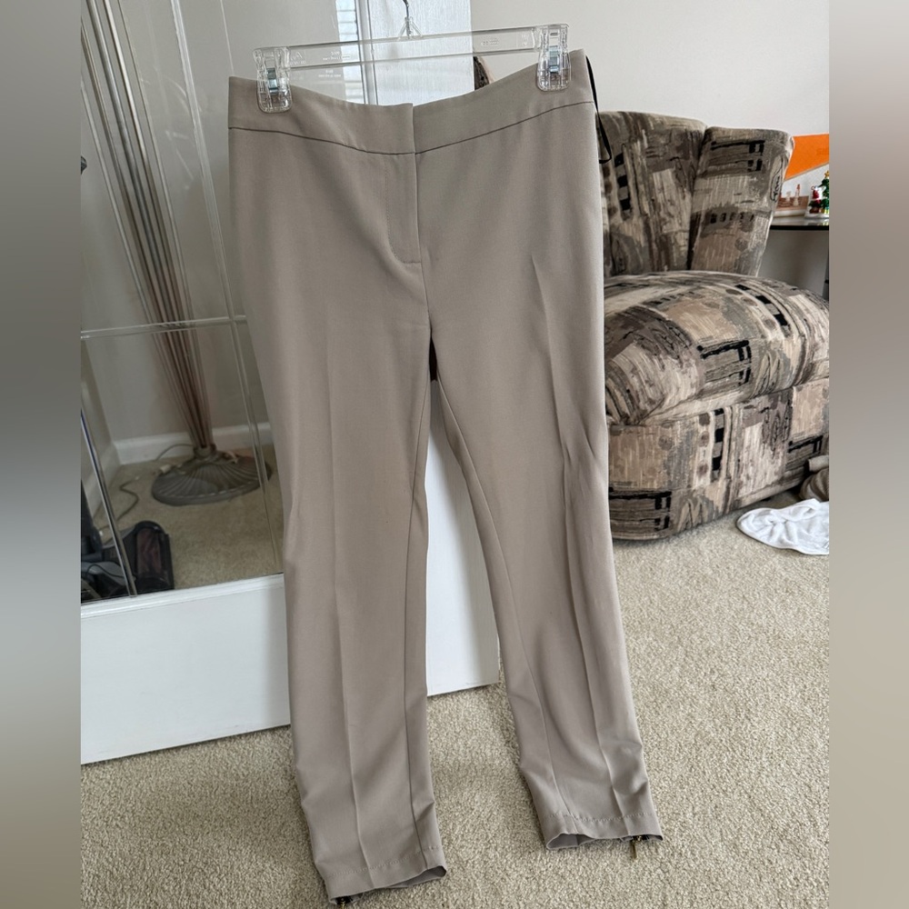 Women's Ankle Length Tan Dress Pants